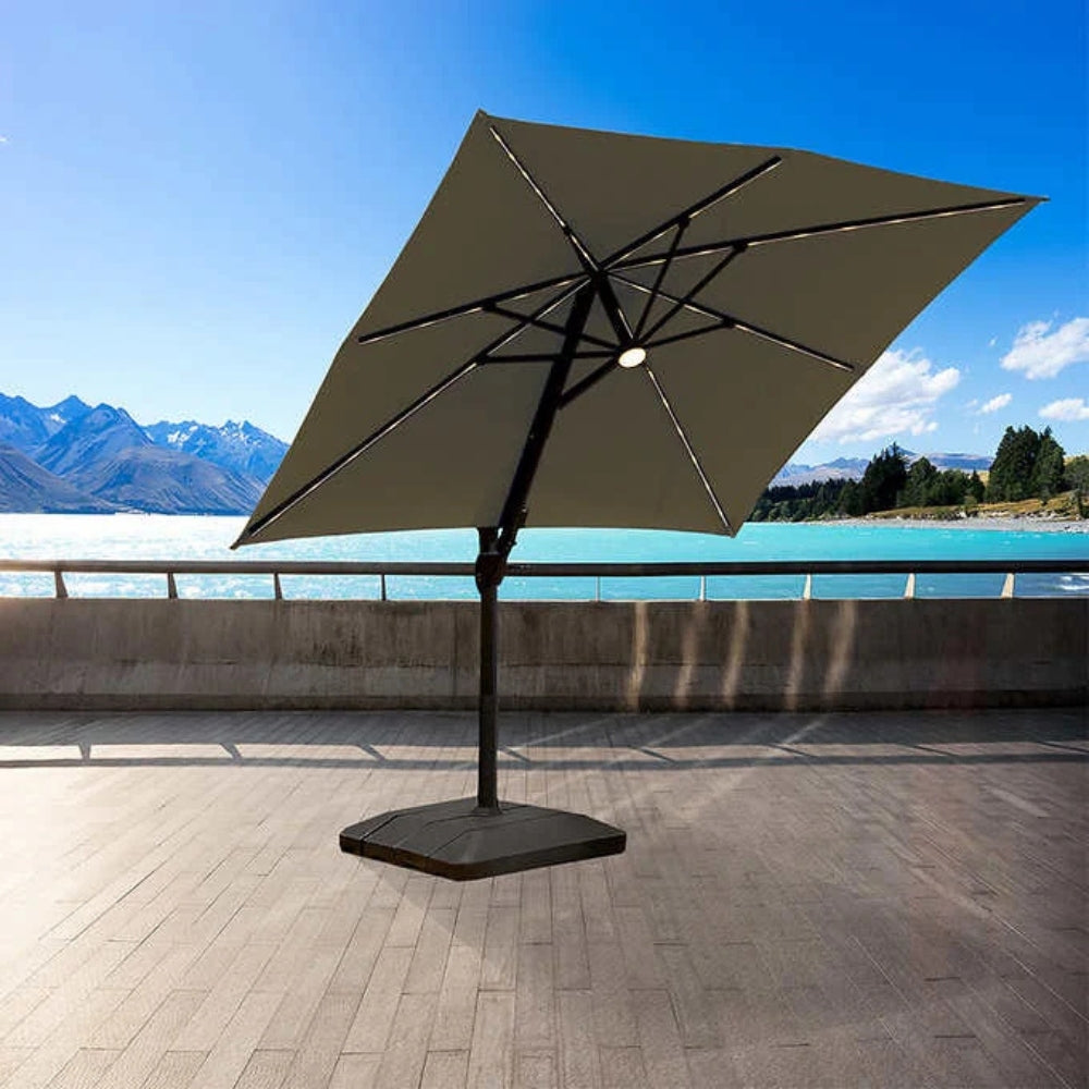Best Choice Products Parasol De Terrasse Déporté Carré à 2 Niveaux Avec