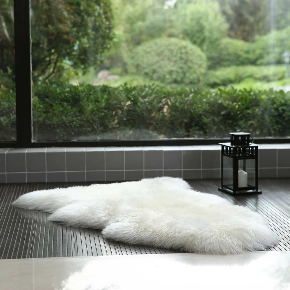 Vanuba Tapis En Véritable Peau De Mouton Naturelle 90-100 Cm – Ultra Doux, Chaud Et Cosy Pour Salon, Chambre Ou Coin Lecture