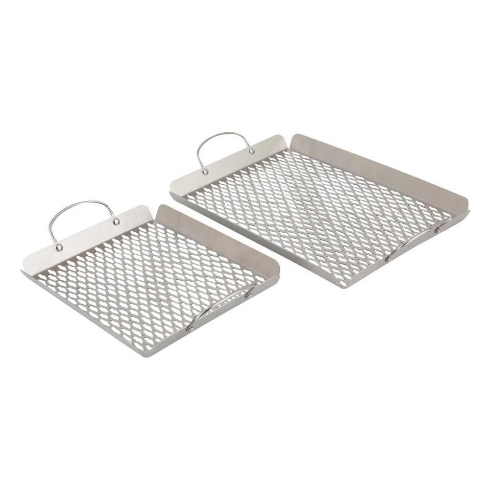 2 Paniers BBQ En Acier Inoxydable - Grillage Roulant Pour Légumes, Viande, Poisson - Cadeau Barbecue