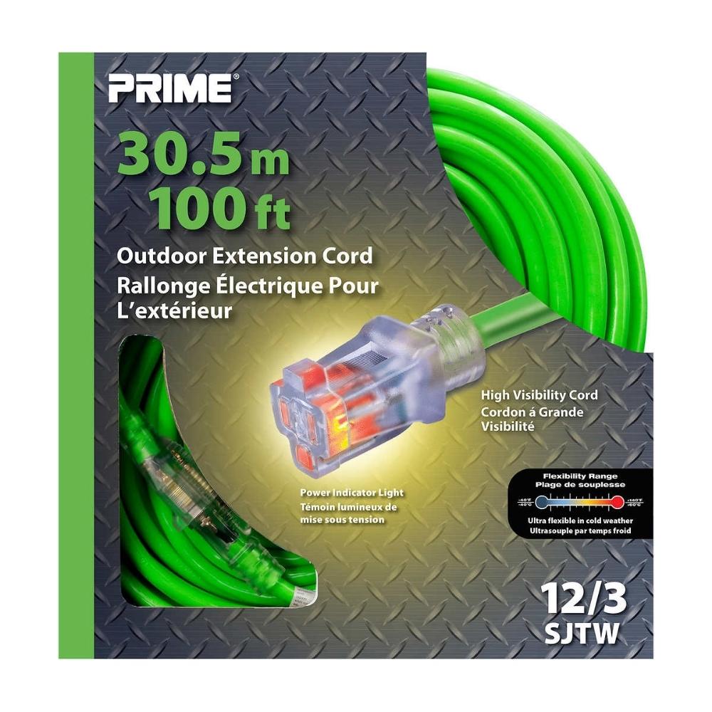 Prime - Rallonge électrique pour l'extérieur, 30,5 m (100 pi) 12/3