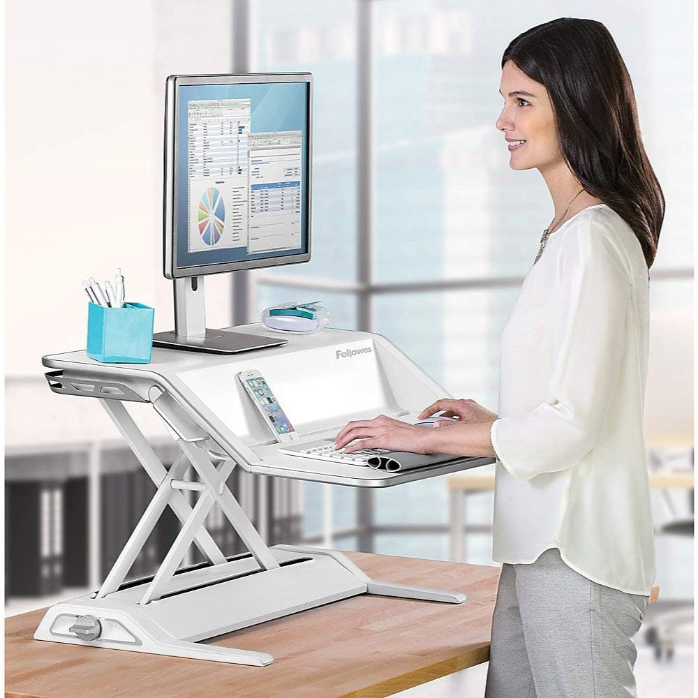 Fellowes Lotus - Pre-Assembled Adjustable Sit-Stand Desk BLACK