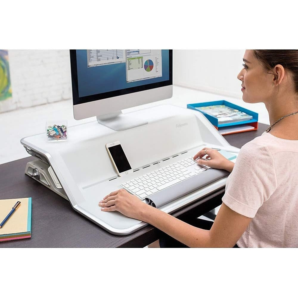 Fellowes Lotus - Pre-Assembled Adjustable Sit-Stand Desk BLACK
