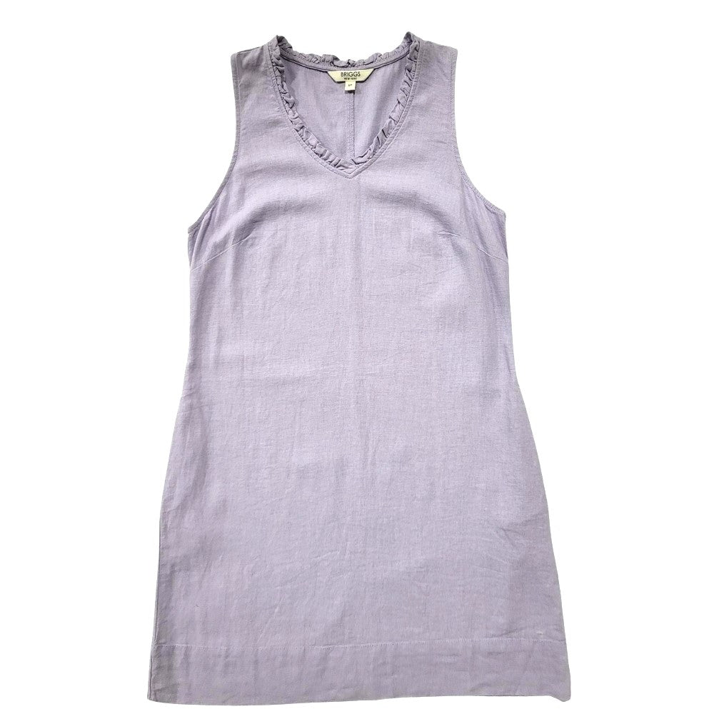 Briggs - Linen Blend Dress with Ruffles and V-Neck CHAP Aubaines Briggs - Linen Blend Dress with Ruffles and V-Neck CHAP Aubaines