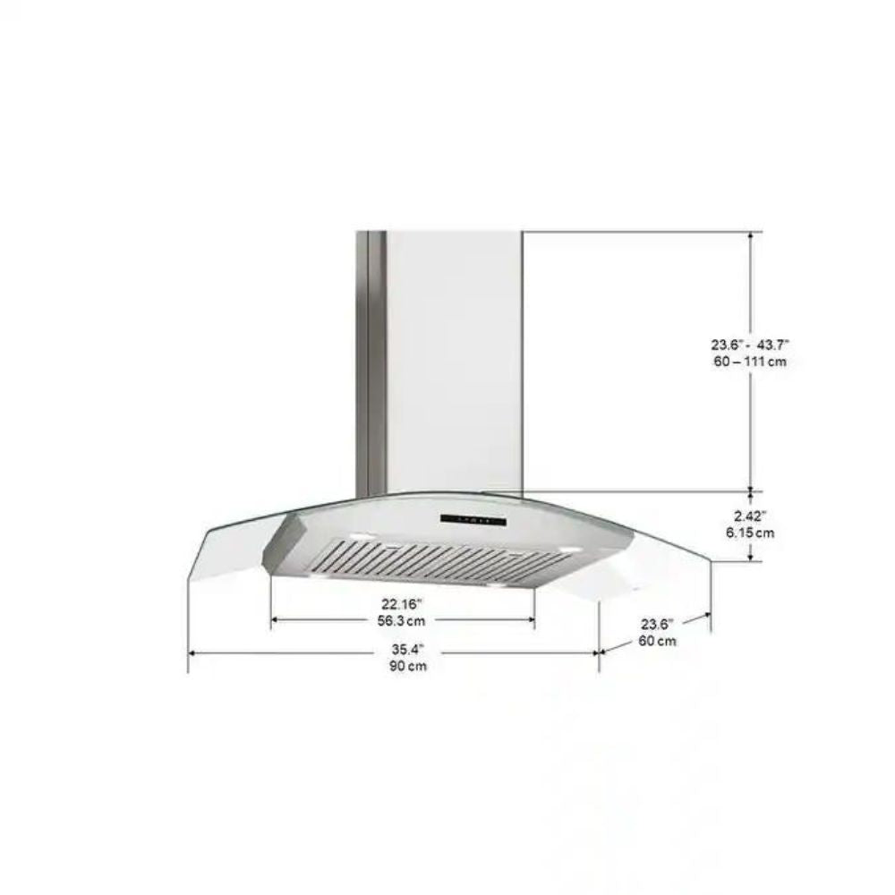 Ancona - IGCE636 Stainless Steel Island Range Hood