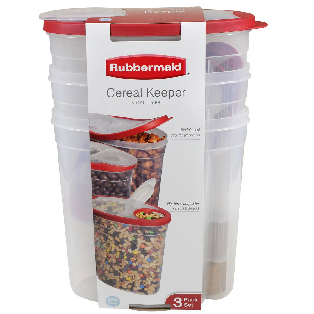 Rubbermaid - Boîtes à céréales (paquet de 3) - Couleurs assorties