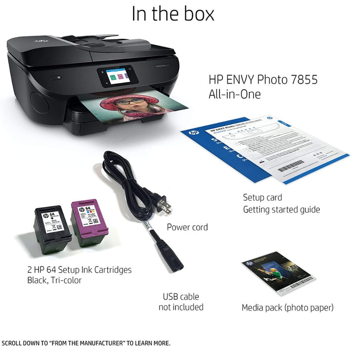 HP - All-in-One Photo Printer with Wireless Printing - K7R96A Envy Photo 7855 