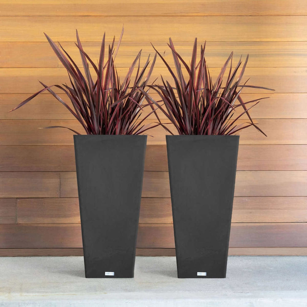 Veradek - V-Resin Tapered Planter with Integrated Tray