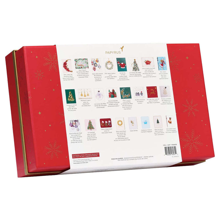Papyrus - Collection de cartes de Noël fabriquées à la main Papyrus avec boîte à souvenirs 24 unités
