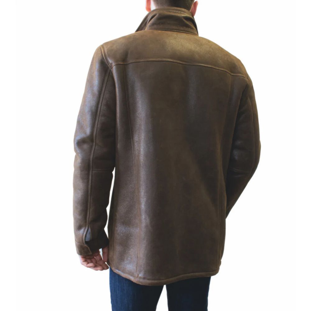 RBH Ricardo - Veste en cuir de mouton à double col montant