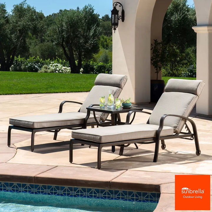 Sunvilla 3-Piece Cushioned Chaise Lounge Set