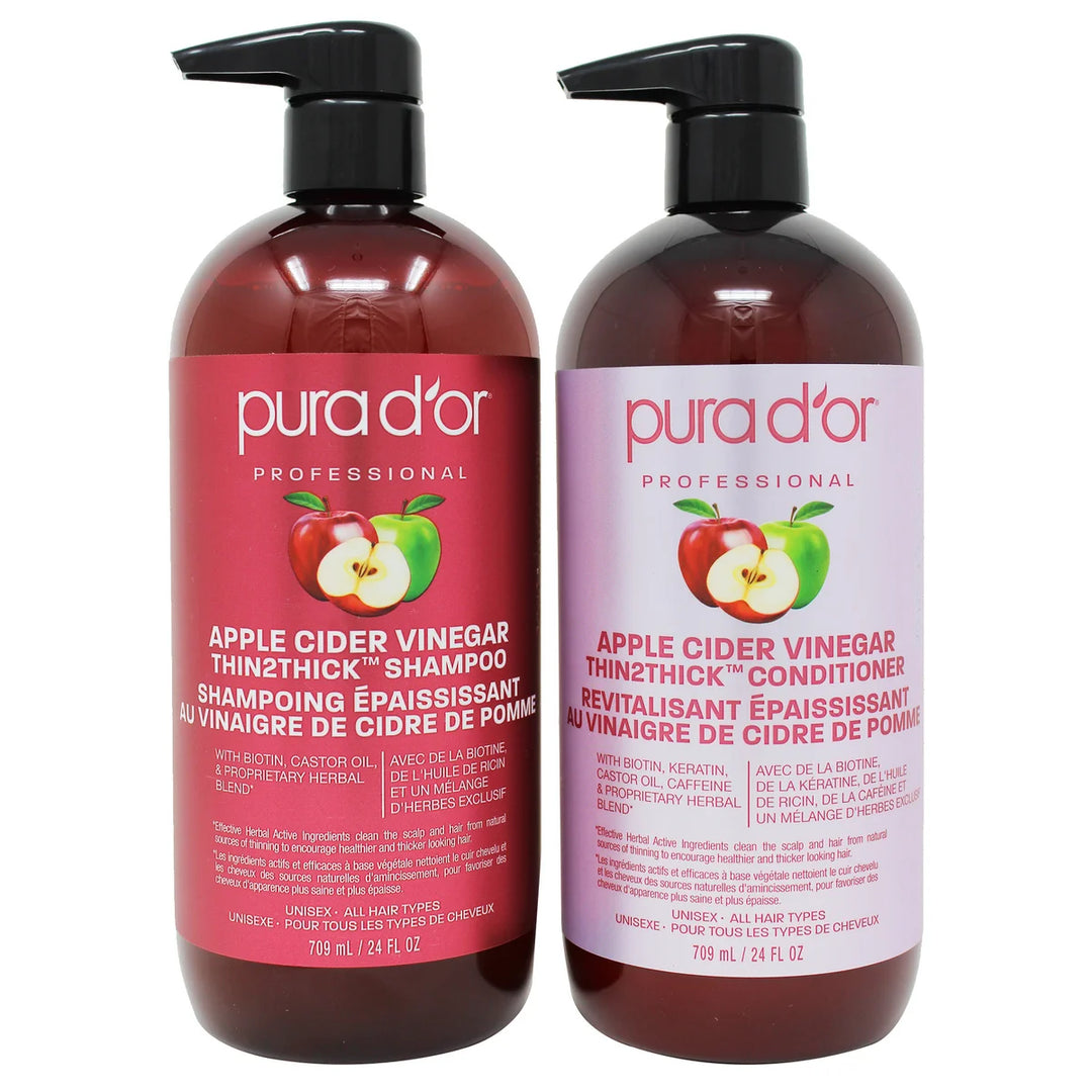 Pura D'Or - Shampoing et revitalisant THIN2THICK, 2 x 709 ml