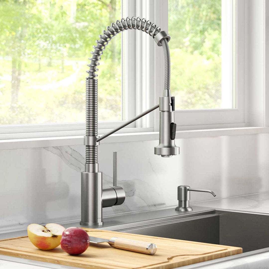 Kraus - Bolden 18" Pull-Down Faucet with Soap Dispenser