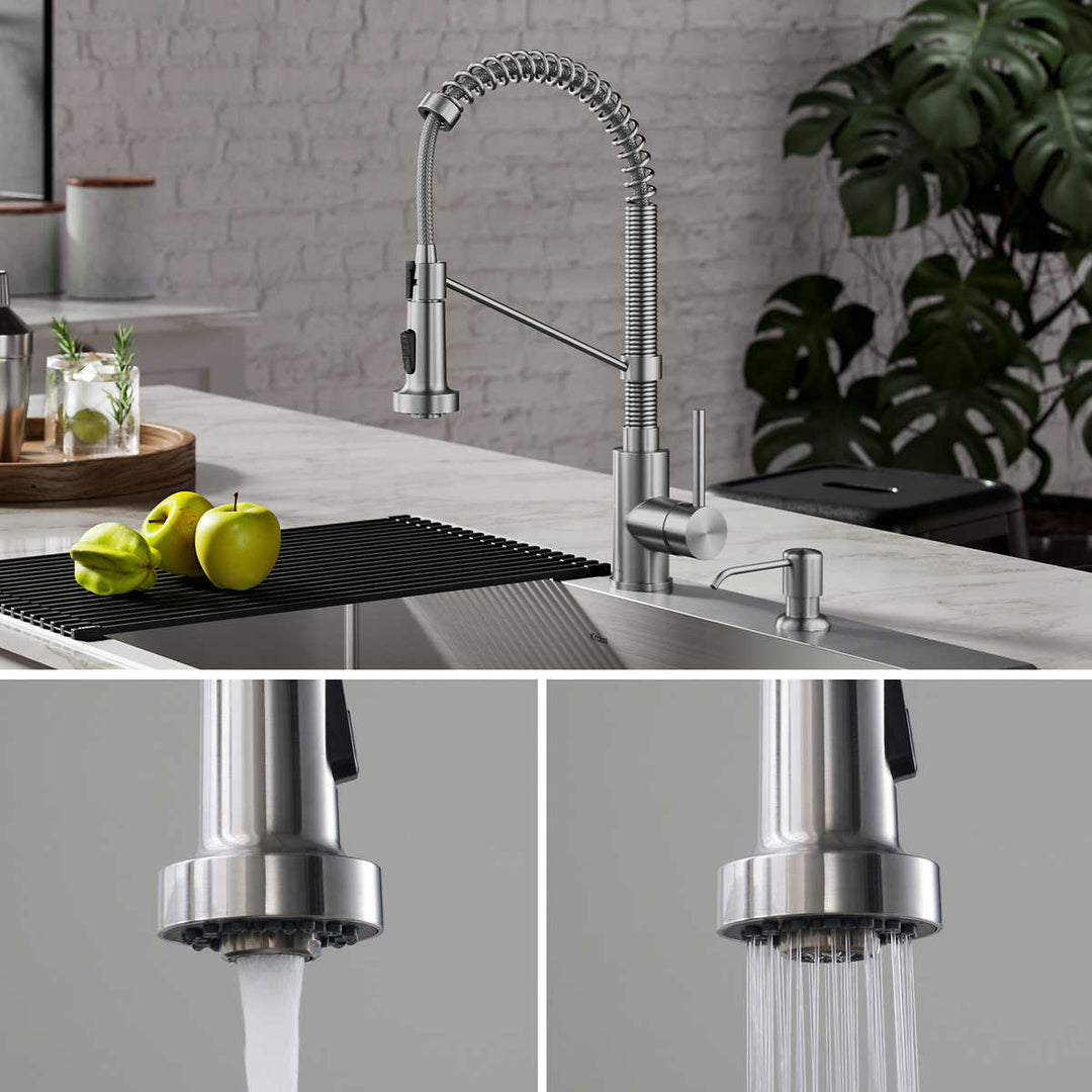 Kraus - Bolden 18" Pull-Down Faucet with Soap Dispenser