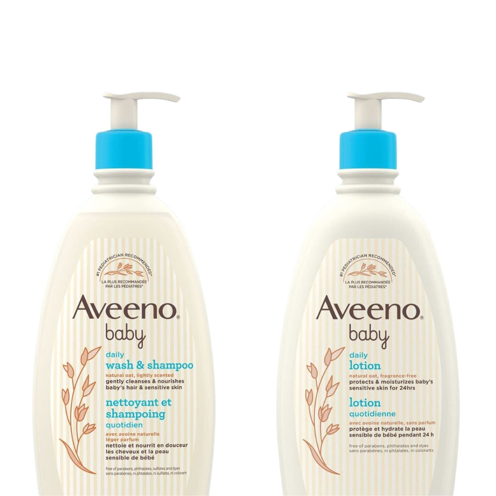 Aveeno - Nettoyant et shampoing pour bébé - 2 x 532 ml