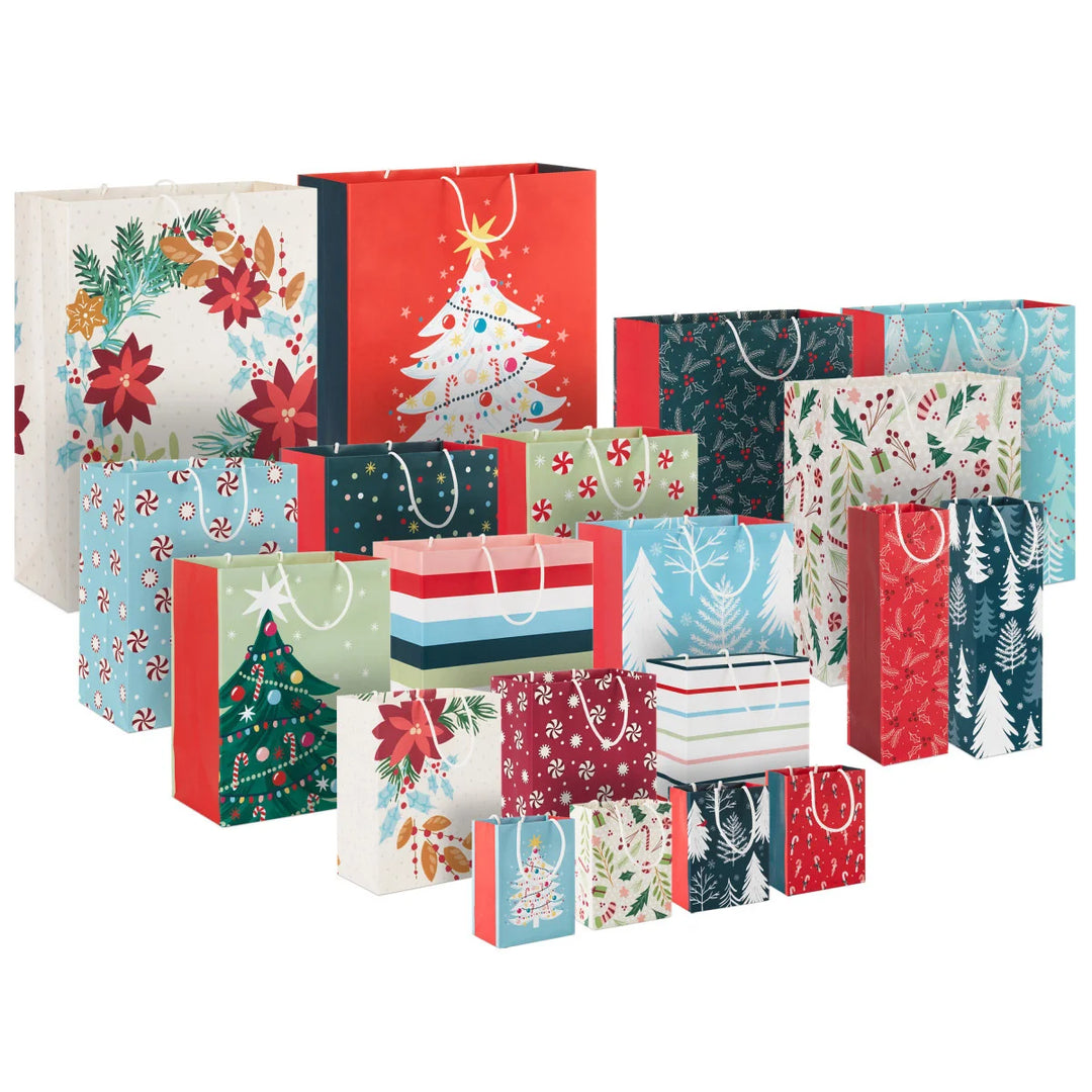 Hallmark Holiday Recyclable Gift Bags - 20-Pack