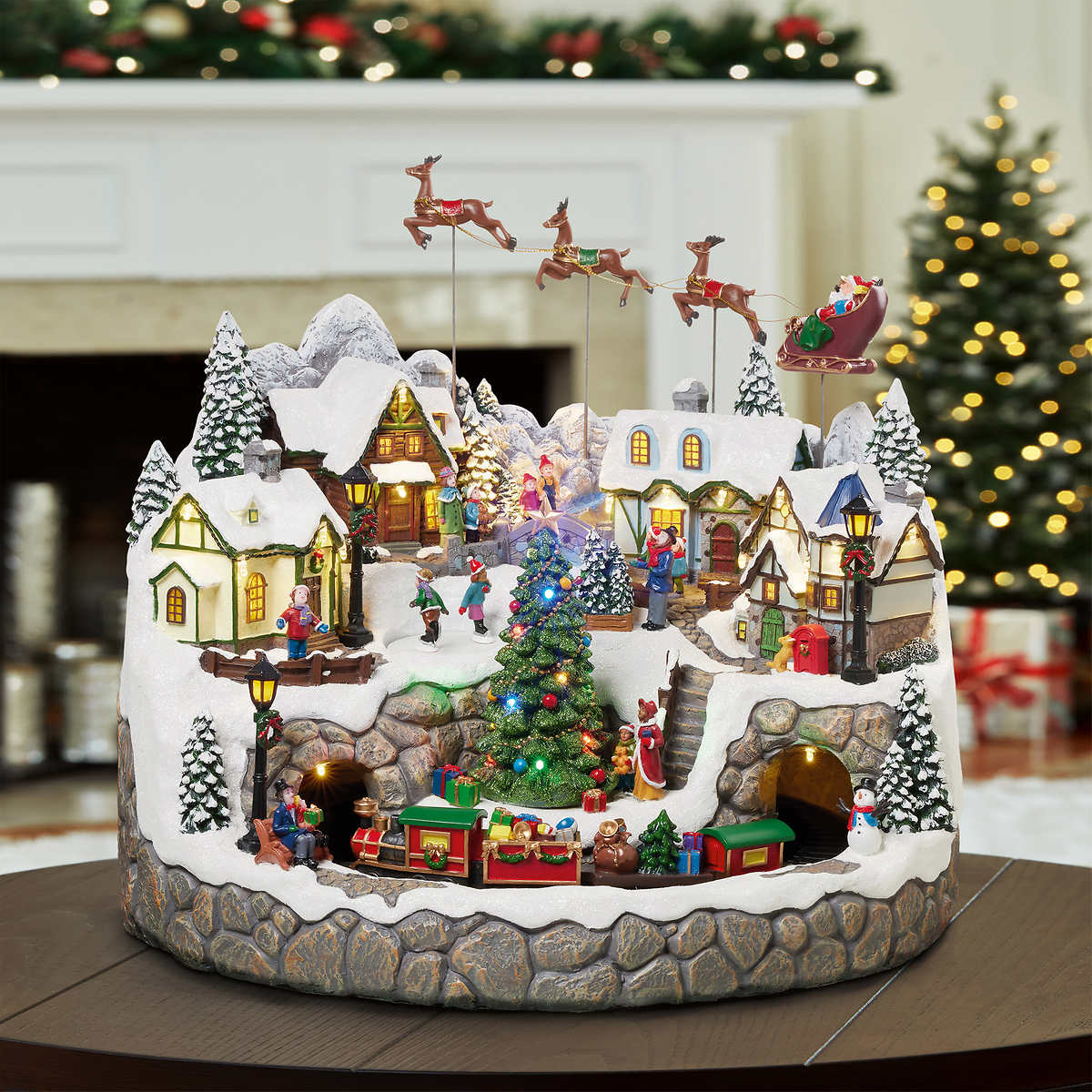 Snowy Holiday Village with Lights and Sounds – CHAP Aubaines