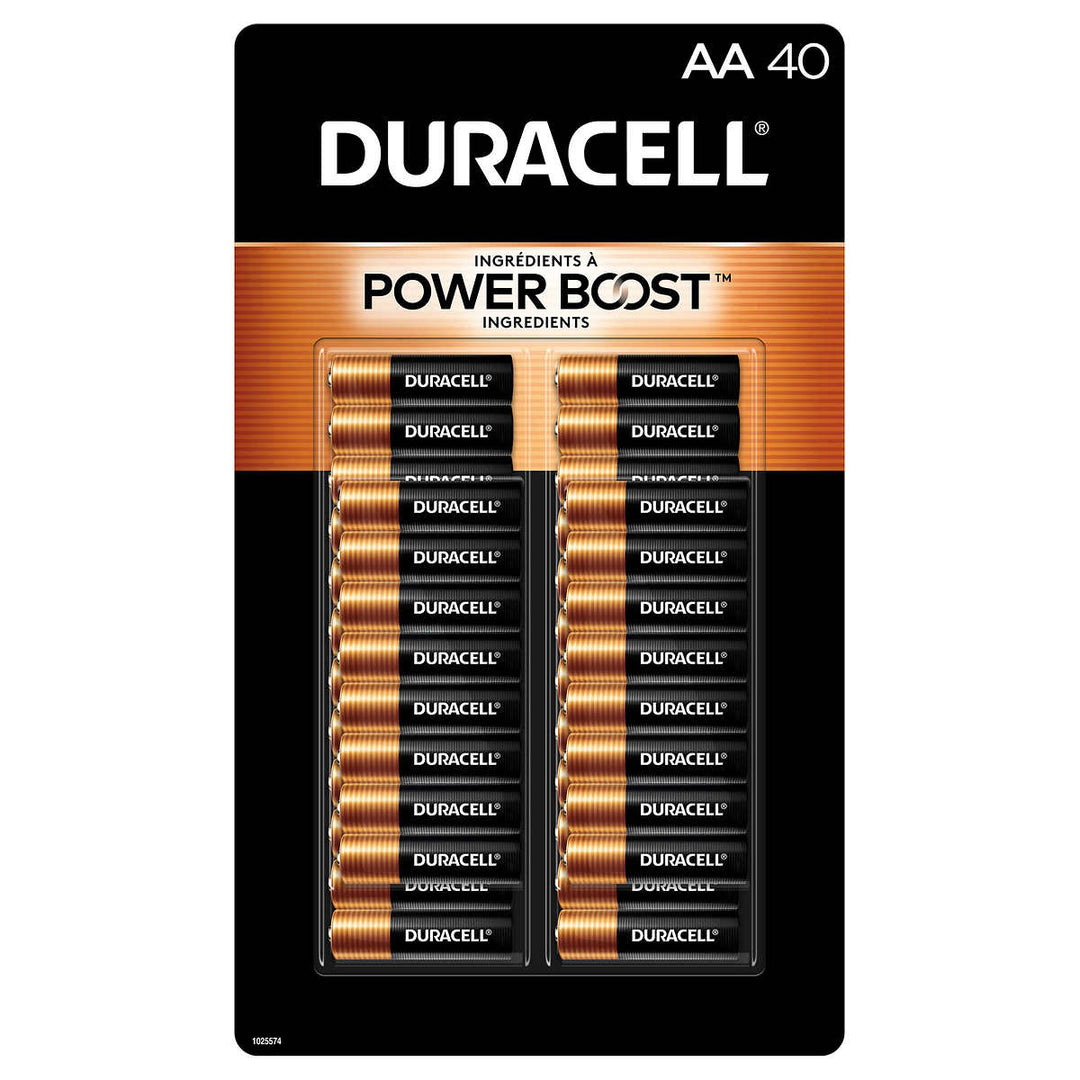 Duracell - Piles AA CopperTop avec ingrédients Power Boost, 40 unités