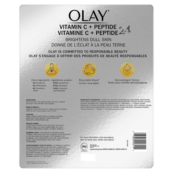 Olay Vitamin C + Peptide Replenisher 24 Hydrating Face Moisturizer - 2 x 50 ml