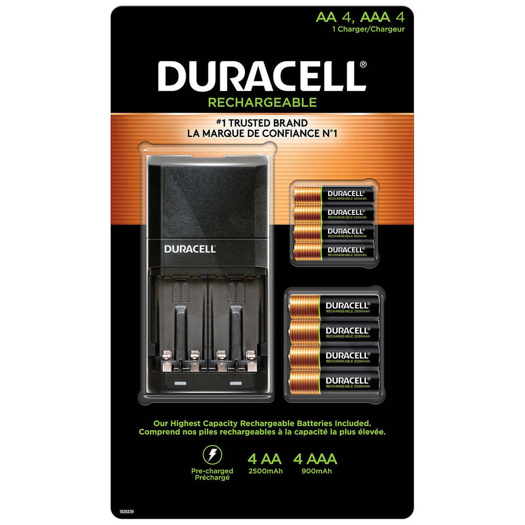 Duracell - Kit de piles rechargeables avec 4 piles AA et 4 piles AAA