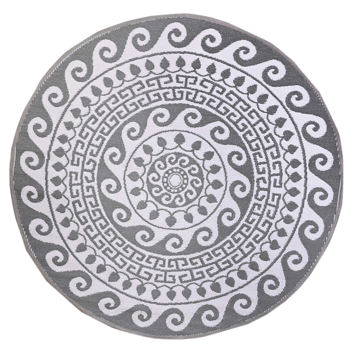 Viana – Round indoor or outdoor rug with Folk motif
