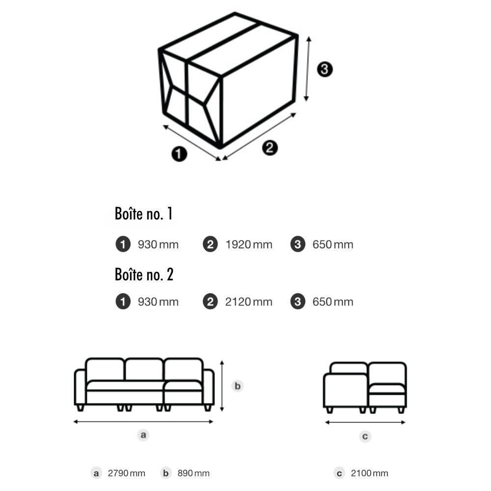 ZOY Home Furnishing Two Piece Sectional Stationary Sofa (Monroe Mode