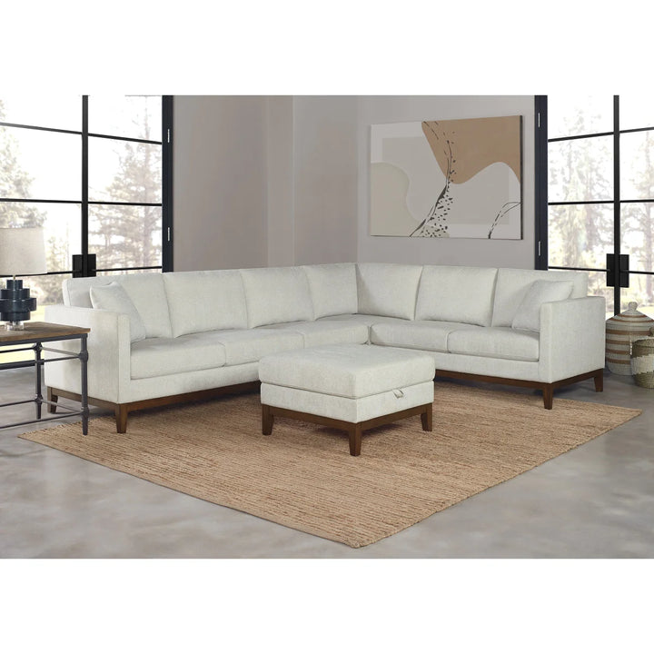 Thomasville 3-Piece Fabric Sectional with Storage Ottoman