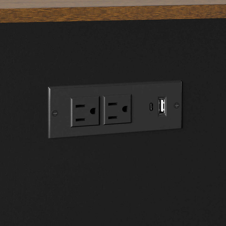 Tresanti - Black side table with power supply - Nathaniel