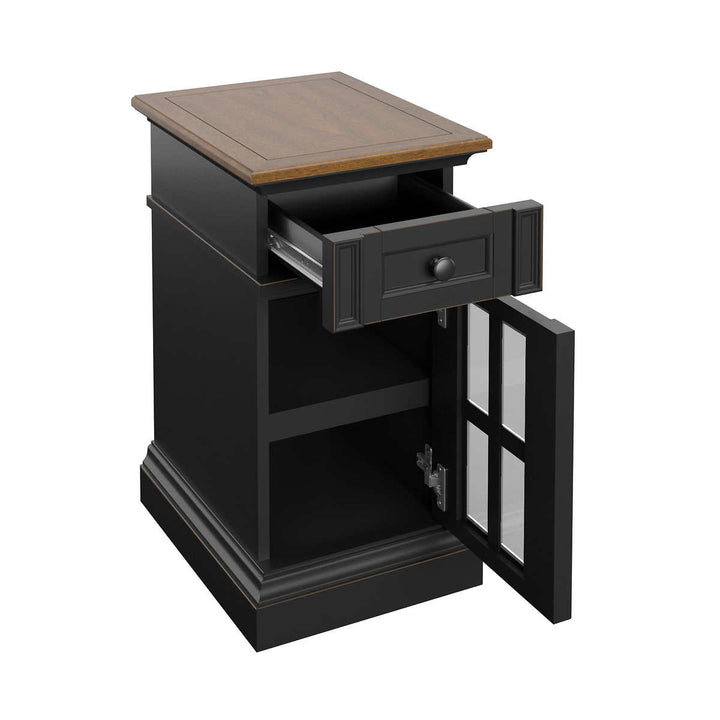 Tresanti - Black side table with power supply - Nathaniel
