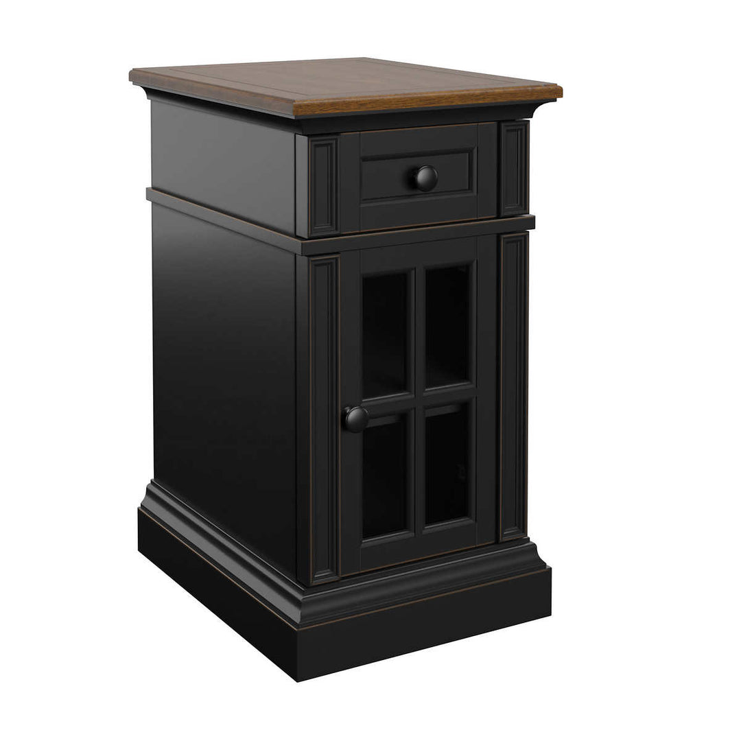 Tresanti - Black side table with power supply - Nathaniel