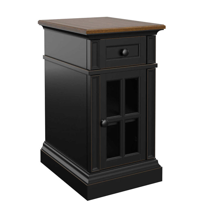 Tresanti - Black side table with power supply - Nathaniel