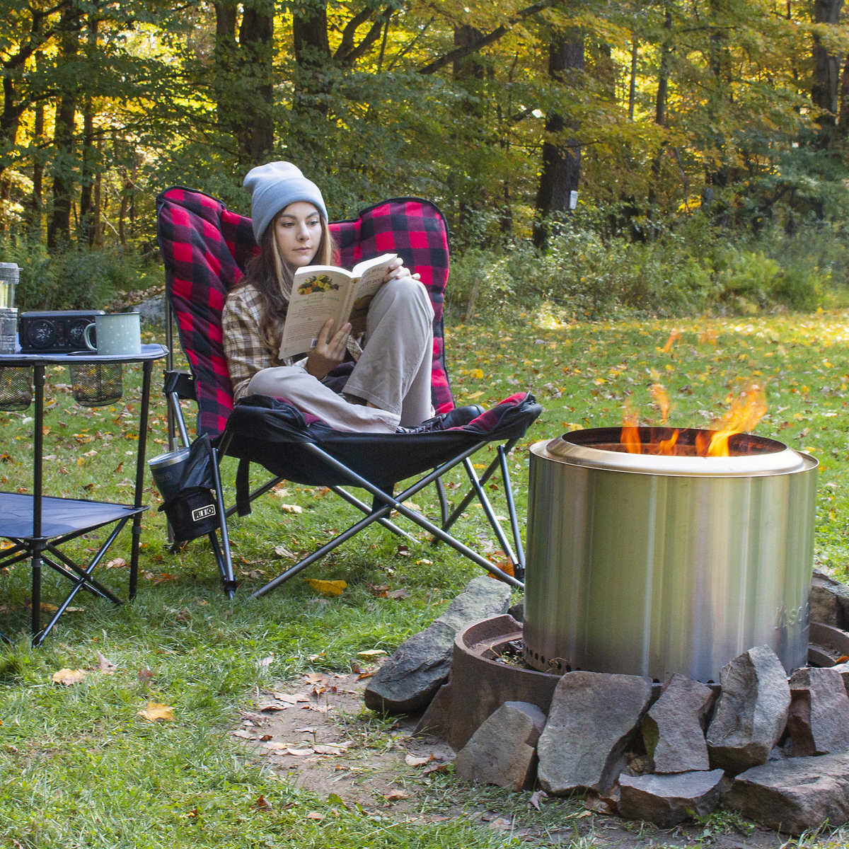 アウトドア寝具 boma Kuma Outdoors 490-GPB Bear Buddy Cushioned Camping Chair - Grey