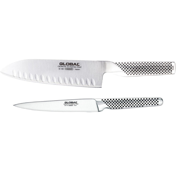 Global - Ensemble de 2 couteaux cannelés - Santoku