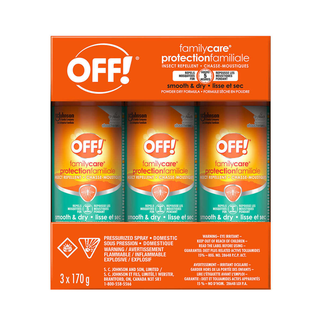 OFF! - Family Care Insectifuge et anti-moustique, 3 x 170 g