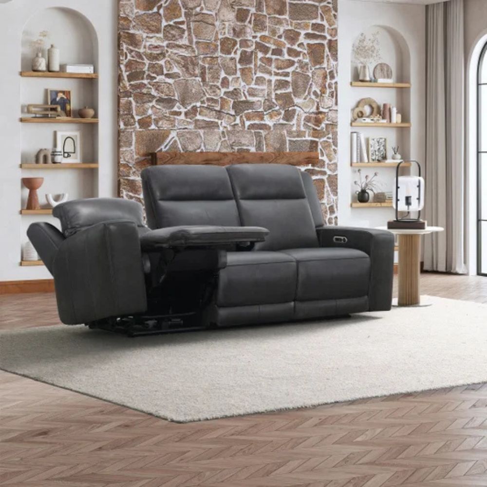 Simon Li Wren - Full-grain leather sofa with electric recline