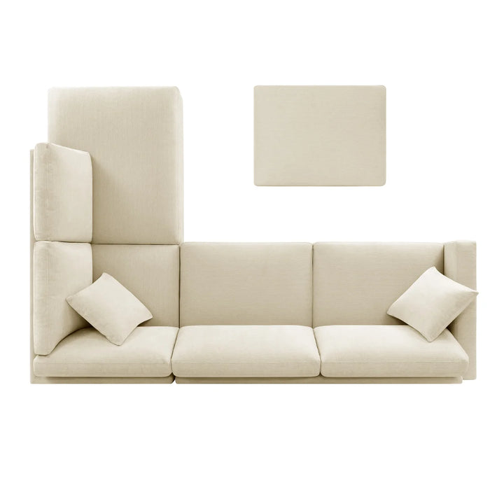 Thomasville - 3-Piece Fabric Sectional with Storage Ottoman