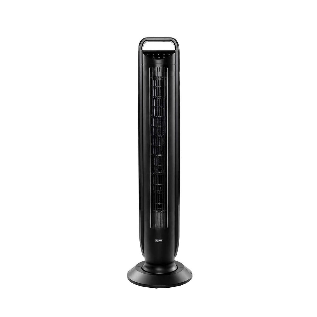 Seville Oscillating Black Tower Fan with Touch Controls