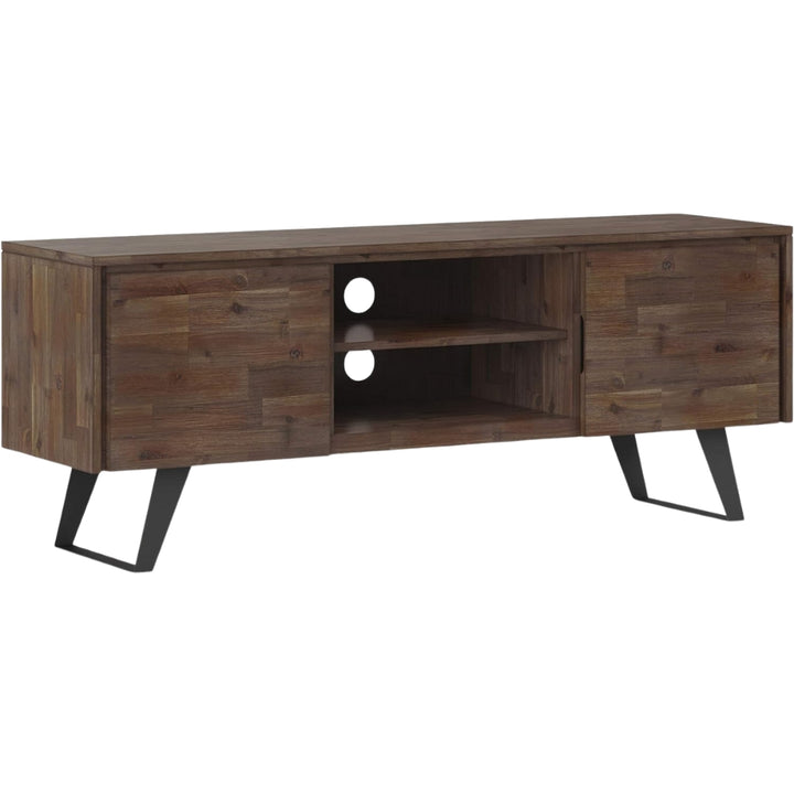 SIMPLIHOME - Lowry Meuble TV industriel moderne en bois d'acacia massif