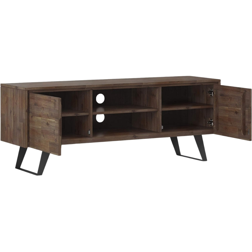 SIMPLIHOME - Lowry Meuble TV industriel moderne en bois d'acacia massif