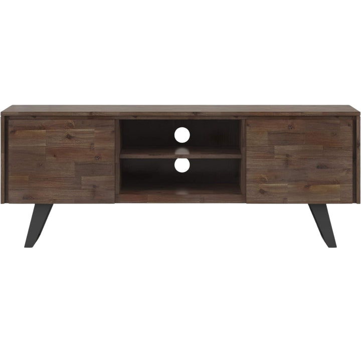 SIMPLIHOME - Lowry Meuble TV industriel moderne en bois d'acacia massif