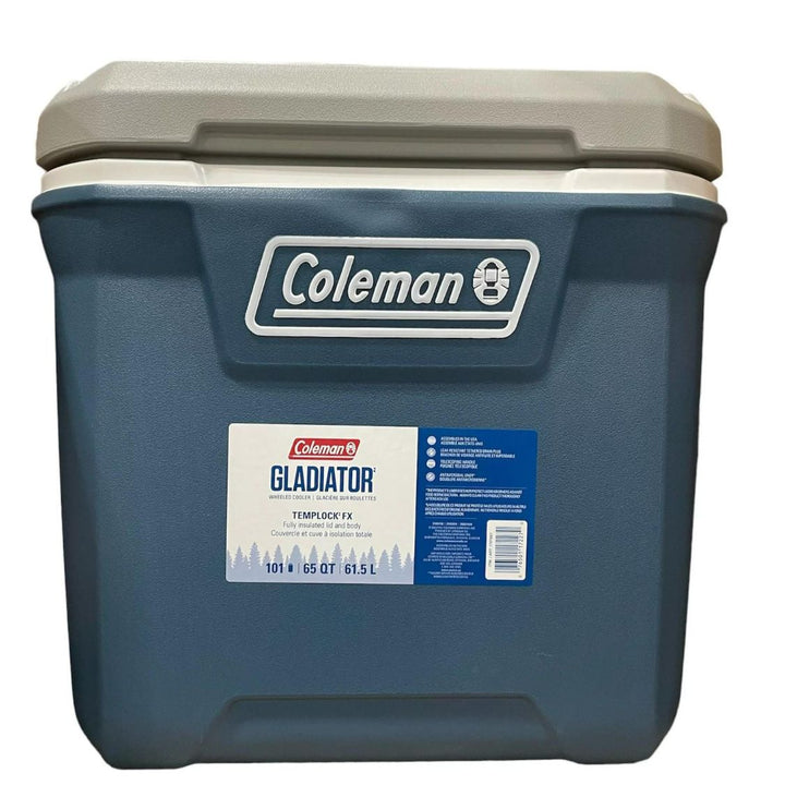 Coleman - Glacière à roulettes rigides, avec poignée, 61,5 L, bleu