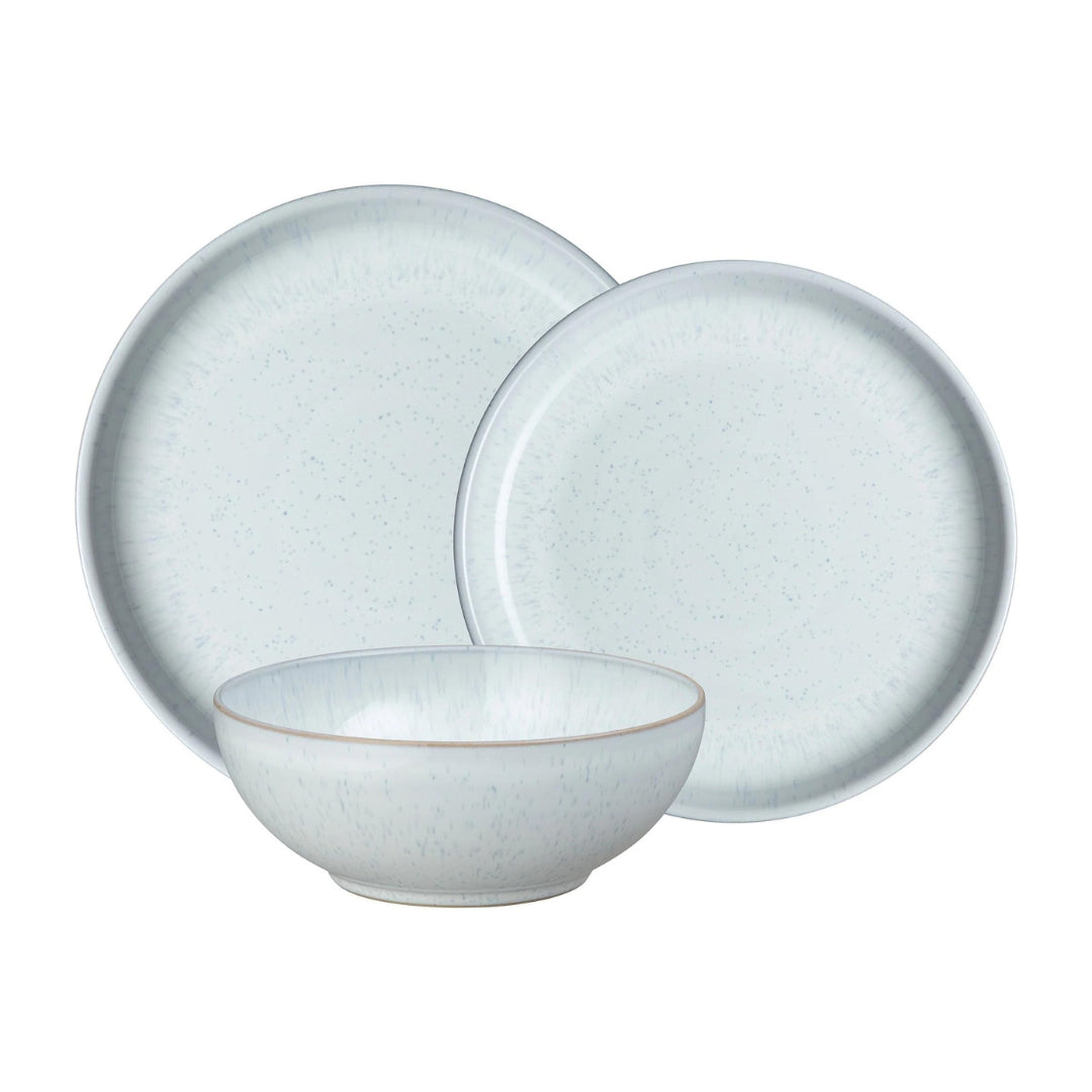 Denby - Stoneware Dinnerware Set - White Speckle, 12 Pieces
