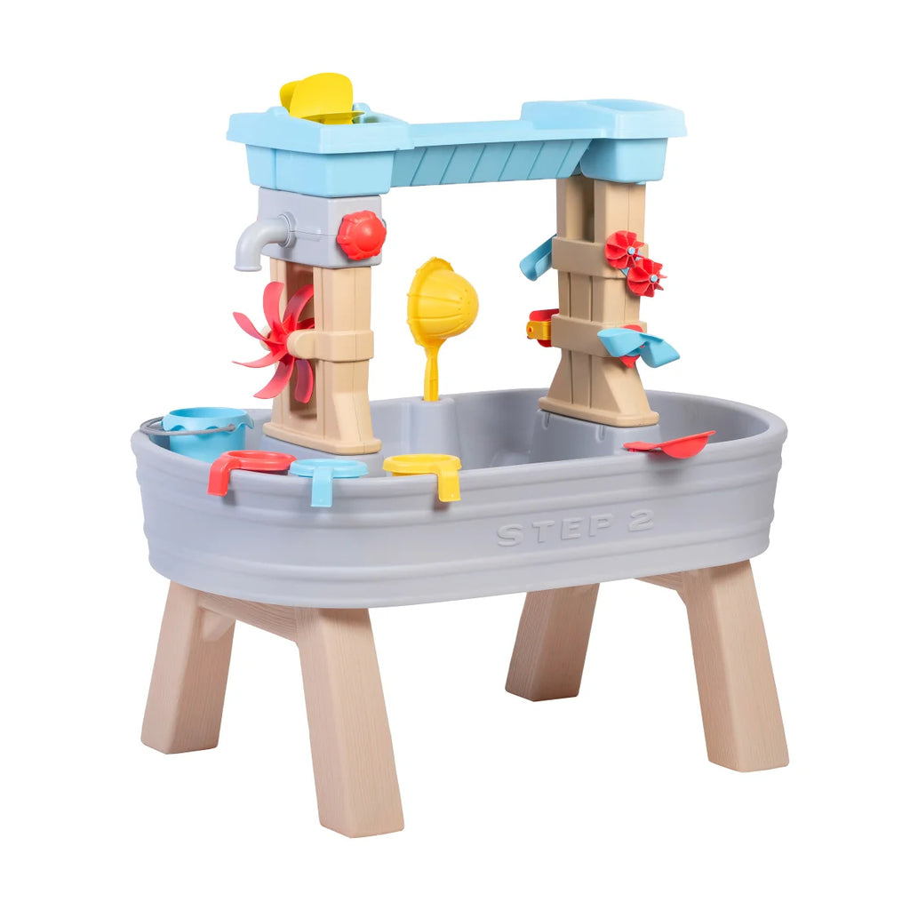 Table à Eau Step2 Double Spin & Showers Avec 22 Accessoires - Jeu D'extérieur Pour Enfants Dès 18 Mois