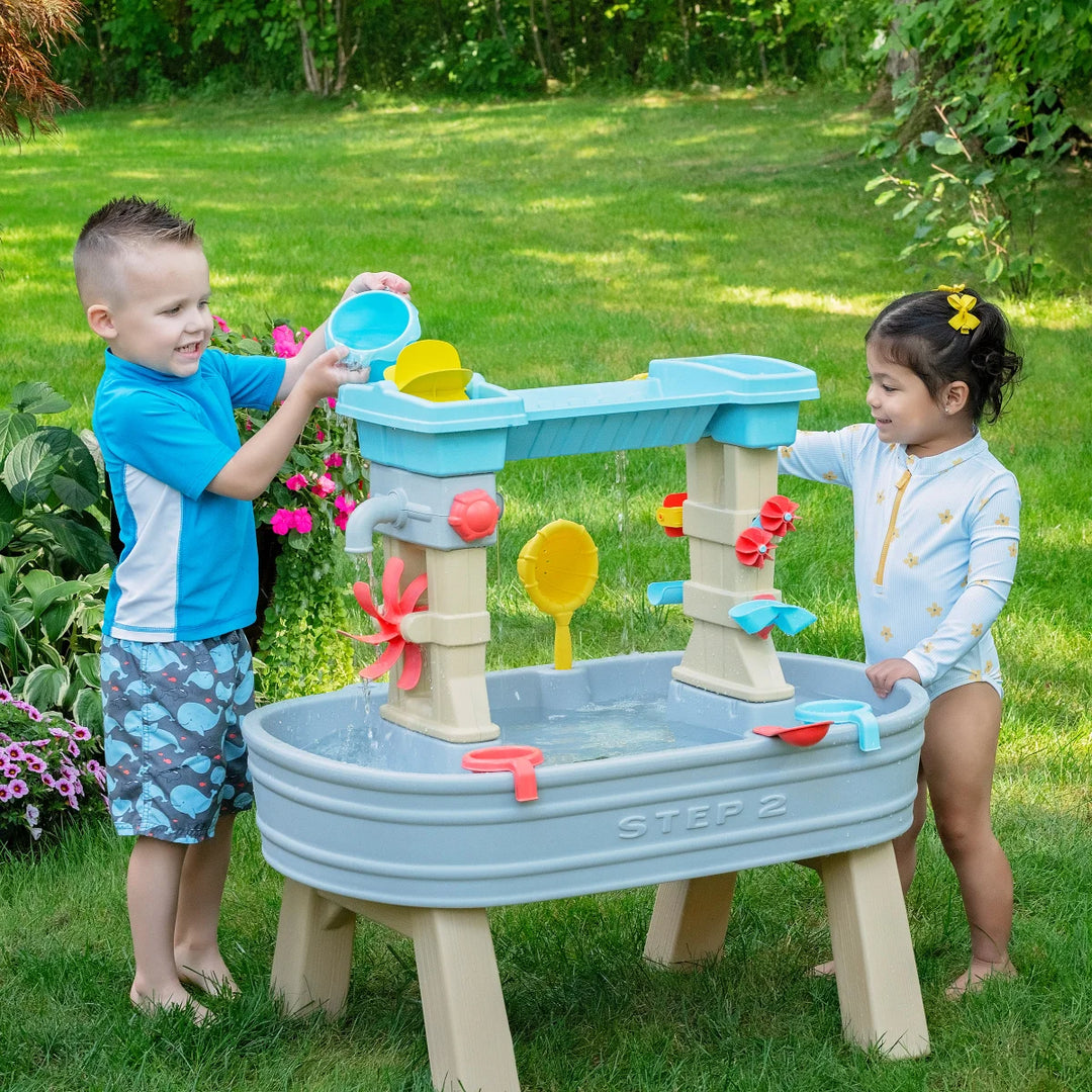 Table de jeu d'eau et de sable pour tout-petits, jeu d'activités double face avec cascade et 37 accessoires, table sensorielle d'activités pour Table de jeu d'eau et de sable pour tout-petits, jeu d'activités double face avec cascade et 37 accessoires, table sensorielle d'activités pour