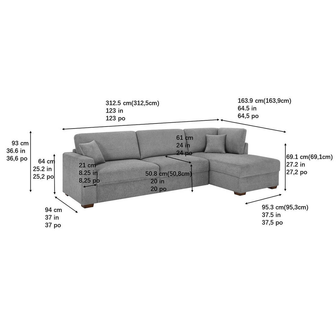 Thomasville - 2-Piece Convertible Fabric Sectional