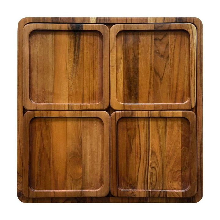 Teakhaus 5-Piece Teak Wood Serving Board Set