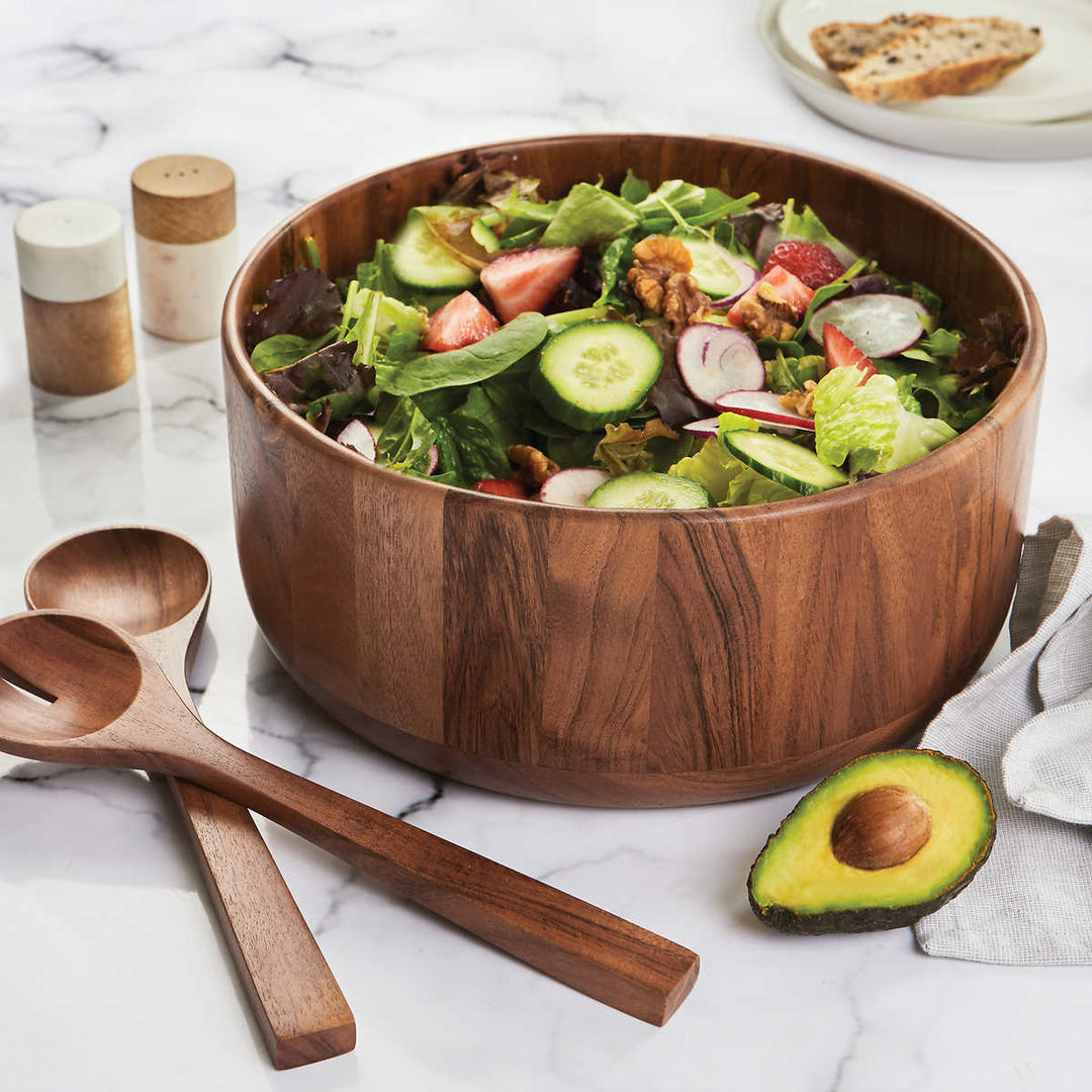 Safdie - Salad Bowl with Acacia Serving Utensils