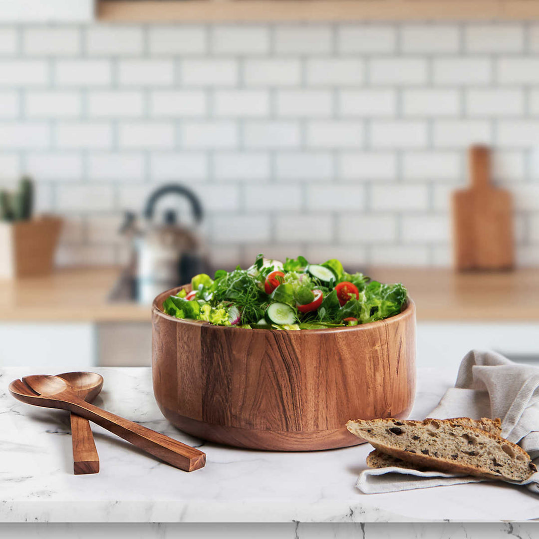 Safdie - Salad Bowl with Acacia Serving Utensils