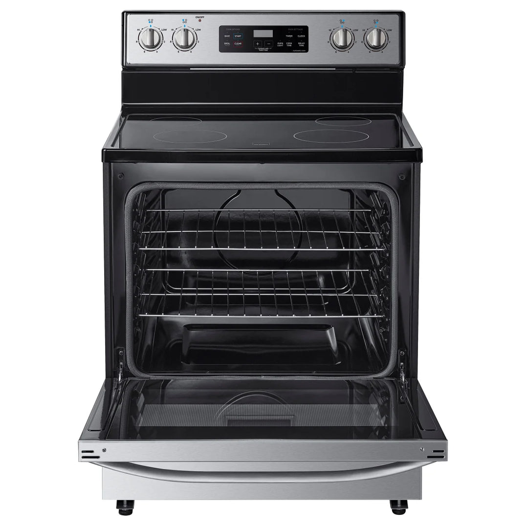 Midea - Cuisinière autoportante à surface de cuisson lisse de 30 po et 5,1 pi³