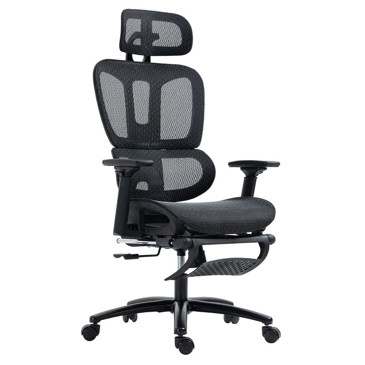 Motionwise - Chaise en maille à dossier haut avec repose-pieds