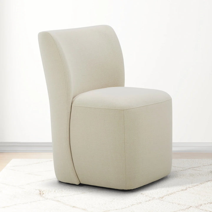 Aiden & Ivy Blair - Chaise en tissu sans accoudoir avec roulettes